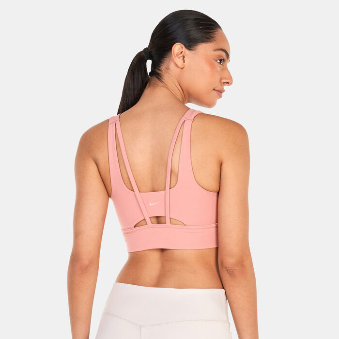 Nike Women's Dri-FIT Zenvy Medium-Support Longline Training Sports Bra Pink image number 1