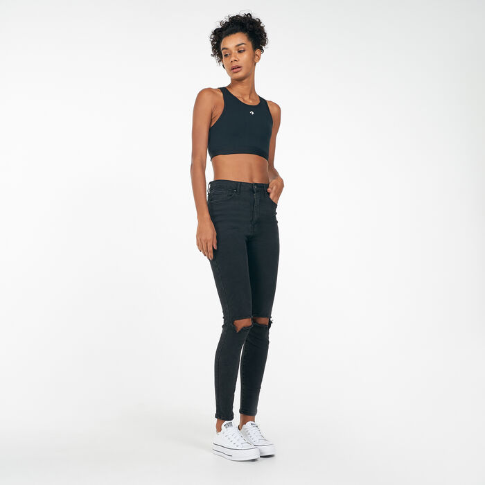 Converse Women's Star Chevron Sports Bra Black image number 2