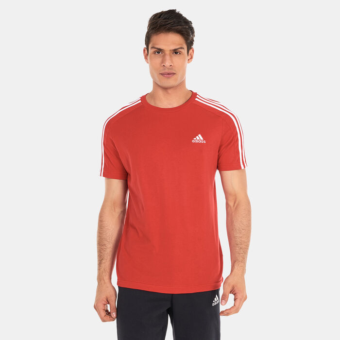 adidas Men's Essentials 3-Stripes T-Shirt Red image number 0