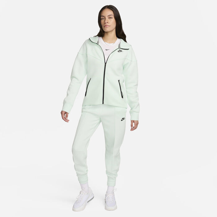 Nike Women's Sportswear Tech Fleece Windrunner Full-Zip Hoodie Green Nike Women's Sportswear Tech Fleece Windrunner Full-Zip Hoodie Green image number 8