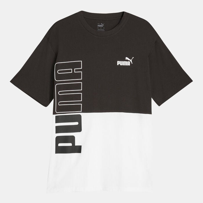 PUMA Men's POWER Colourblock T-Shirt Black PUMA Men's POWER Colourblock T-Shirt Black image number 0