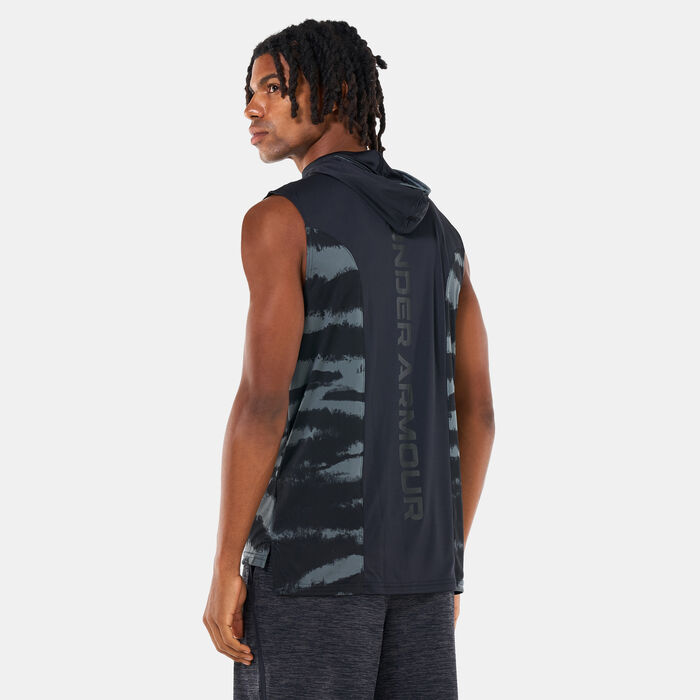 Under Armour Men's Baseline Sleeveless Hoodie Black Under Armour Men's Baseline Sleeveless Hoodie Black image number 1