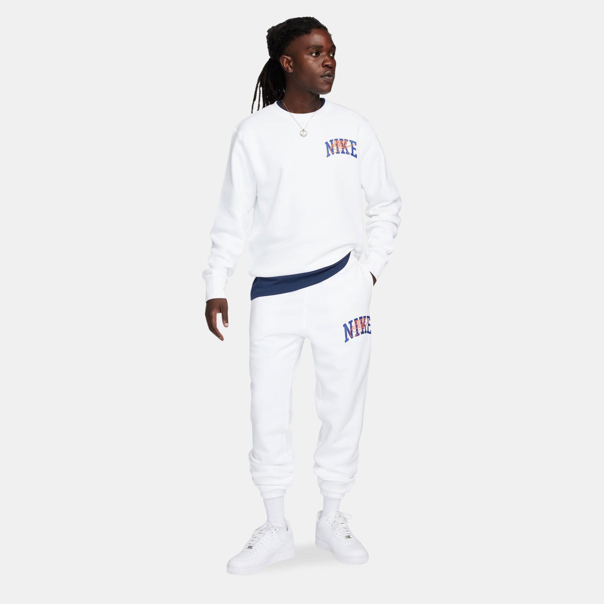 Men s Club Fleece Cuffed Trousers White Nike in Qatar SSS