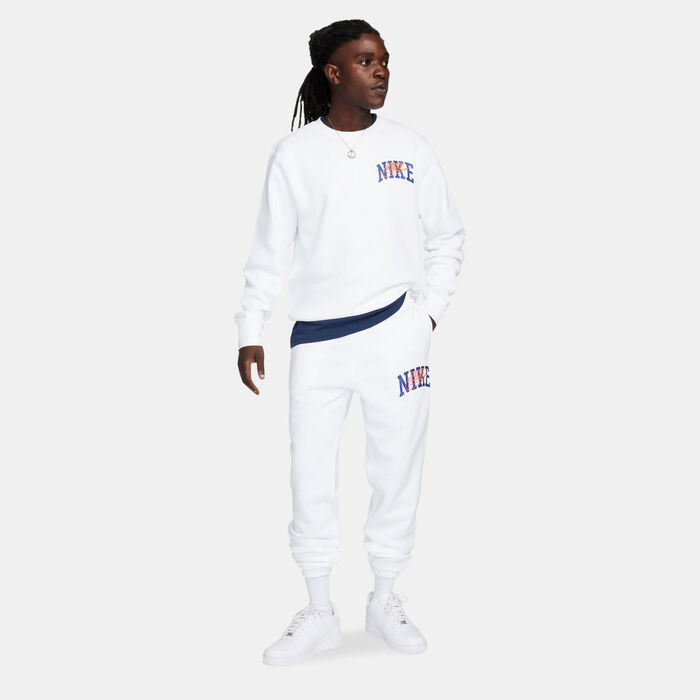 Nike Men's Club Fleece Cuffed Trousers White Nike Men's Club Fleece Cuffed Trousers White image number 2