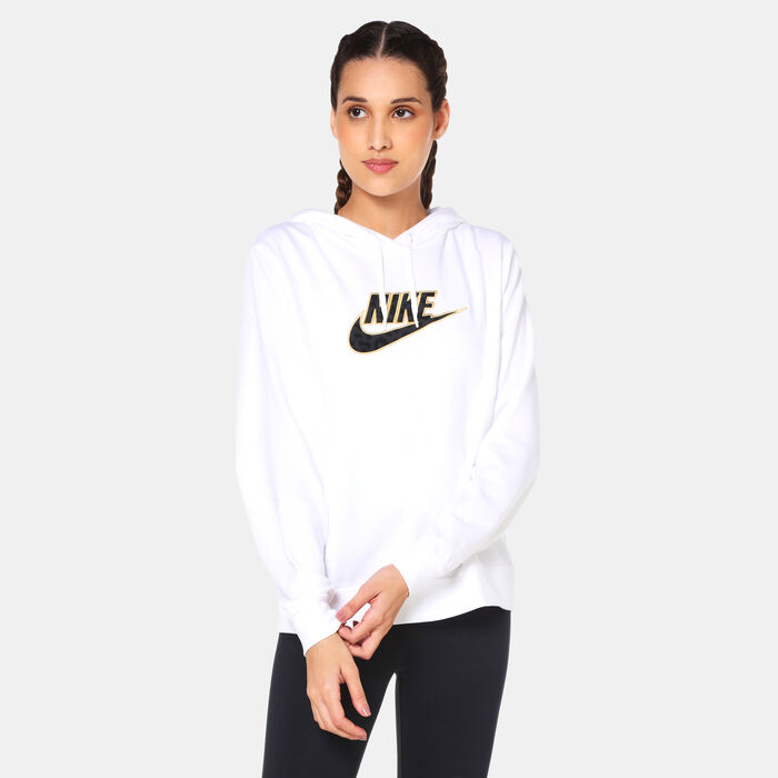 Nike Women's Sportswear Fleece Graphic Print Hoodie White Nike Women's Sportswear Fleece Graphic Print Hoodie White image number 0
