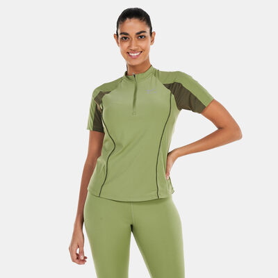 Nike Women's Dri-FIT Air Zip-Up T-Shirt Green