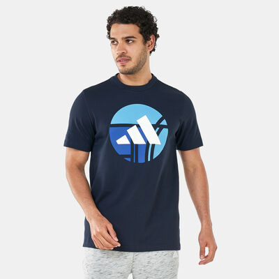 adidas Men's Energetic 3Bar Graphic T-Shirt Blue