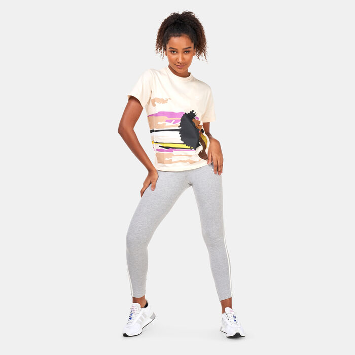 adidas Originals Women's Thebe Magugu T-Shirt Beige adidas Originals Women's Thebe Magugu T-Shirt Beige image number 2