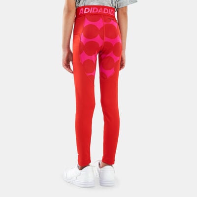 adidas Kids' Marimekko Techfit Primegreen AEROREADY Pocket Training Leggings Red adidas Kids' Marimekko Techfit Primegreen AEROREADY Pocket Training Leggings Red