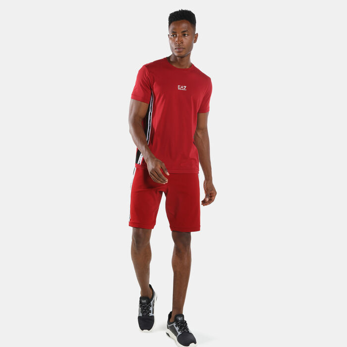 EA7 Emporio Armani Men's Train Logo Series Side Tape T-Shirt Red EA7 Emporio Armani Men's Train Logo Series Side Tape T-Shirt Red image number 2