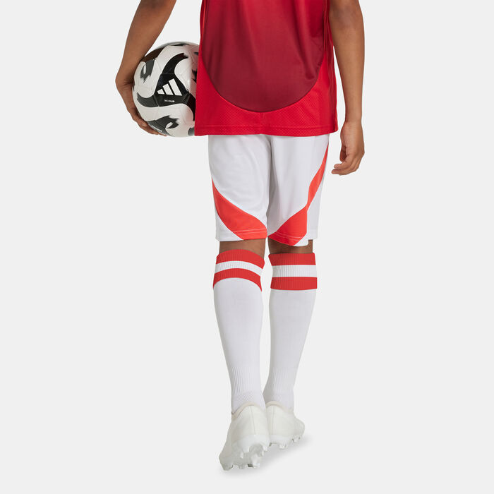 adidas Kids' Manchester United 24/25 Home Replica Football Shorts White adidas Kids' Manchester United 24/25 Home Replica Football Shorts White image number 1