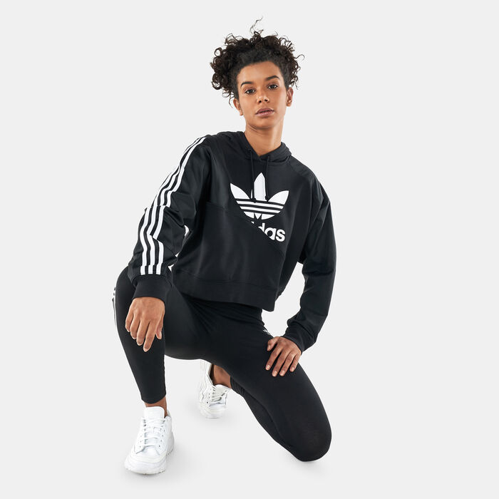adidas Originals Women's Adicolor Split Trefoil Hoodie Black adidas Originals Women's Adicolor Split Trefoil Hoodie Black image number 2