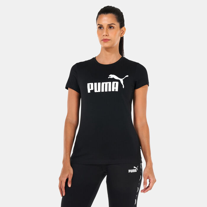 PUMA Women's Essentials Logo T-Shirt Black PUMA Women's Essentials Logo T-Shirt Black image number 0