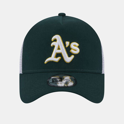 New Era Men's Oakland Athletics Script Trucker Cap Green