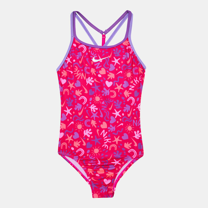 Nike Swim Kids' Fun Forest T-Crossback One-Piece Swimsuit Pink Nike Swim Kids' Fun Forest T-Crossback One-Piece Swimsuit Pink image number 0