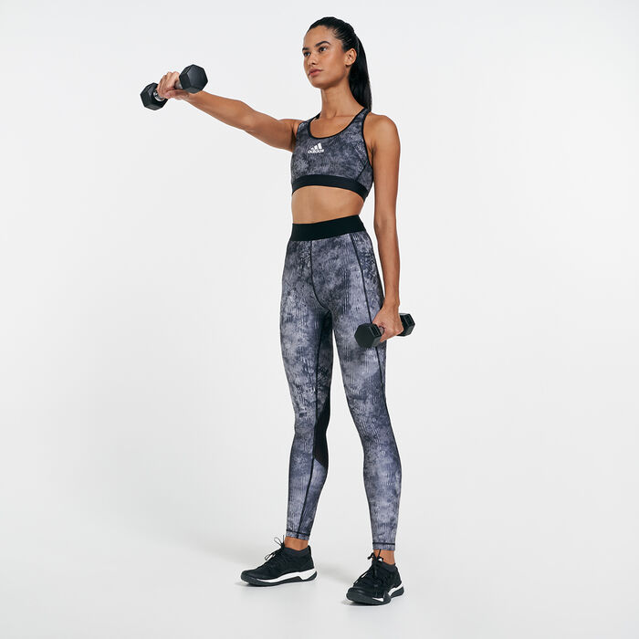 adidas Women's Don't Rest Floral Sports Bra Black image number 2