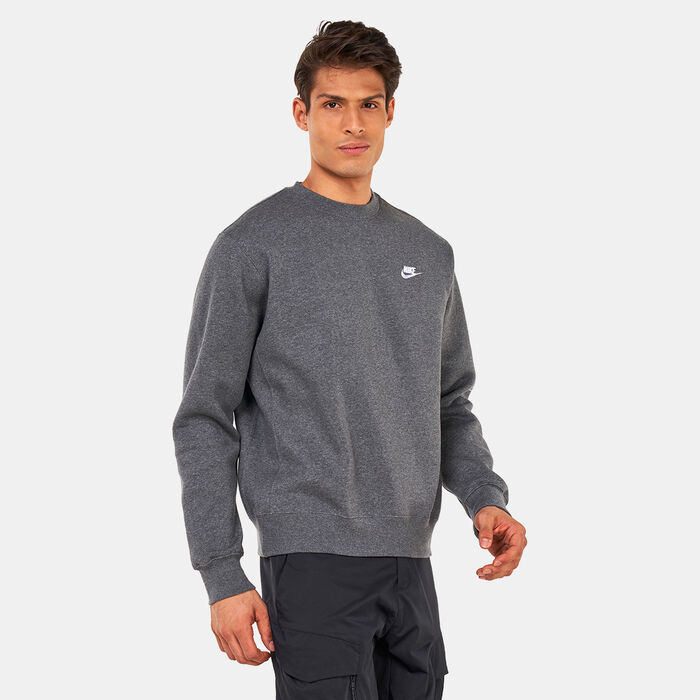 Nike Men's Sportswear Club Fleece Crew Sweatshirt Grey Nike Men's Sportswear Club Fleece Crew Sweatshirt Grey image number 0