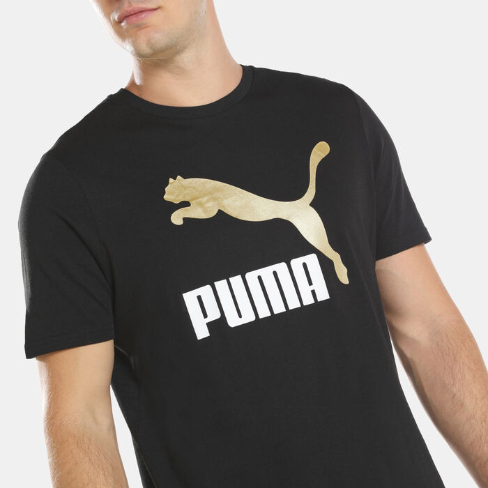 PUMA Men's Classics Metallic Logo Tee Black PUMA Men's Classics Metallic Logo Tee Black image number 3