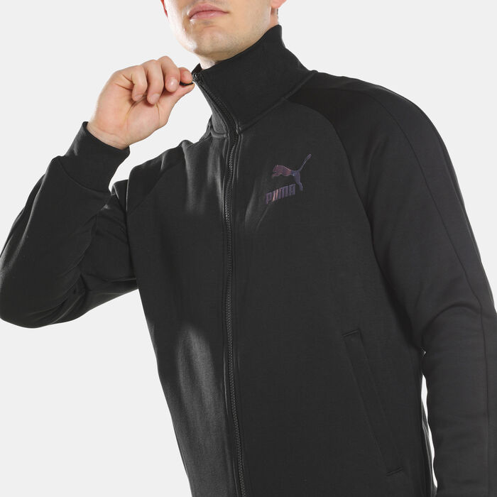 PUMA Men's Iconic T7 Double Knit Track Jacket Black image number 3