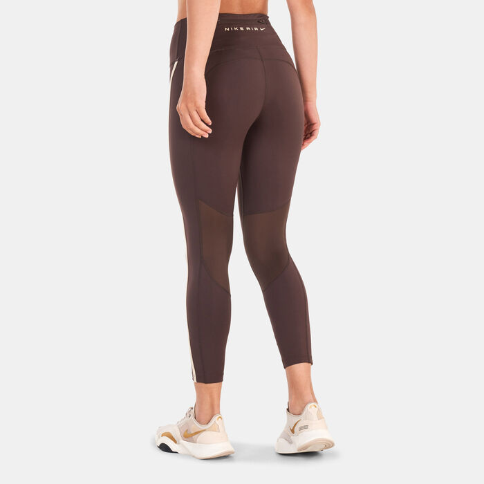 Nike Women's Air Fast Mid-Rise 7/8 Running Leggings Brown Nike Women's Air Fast Mid-Rise 7/8 Running Leggings Brown image number 1