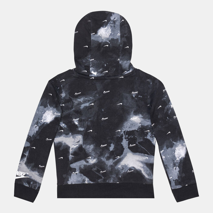 Nike Kids' Sportswear Club Marble Hoodie Black Nike Kids' Sportswear Club Marble Hoodie Black image number 1