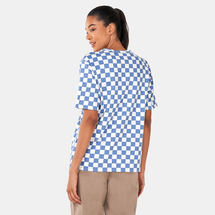 Vans Women's Skate Off The Wall Check T-Shirt Blue Vans Women's Skate Off The Wall Check T-Shirt Blue image number 1
