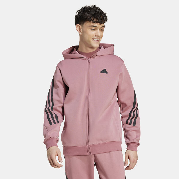 adidas Men's Future Icons 3-Stripes Full Zip Hoodie Red adidas Men's Future Icons 3-Stripes Full Zip Hoodie Red image number 0