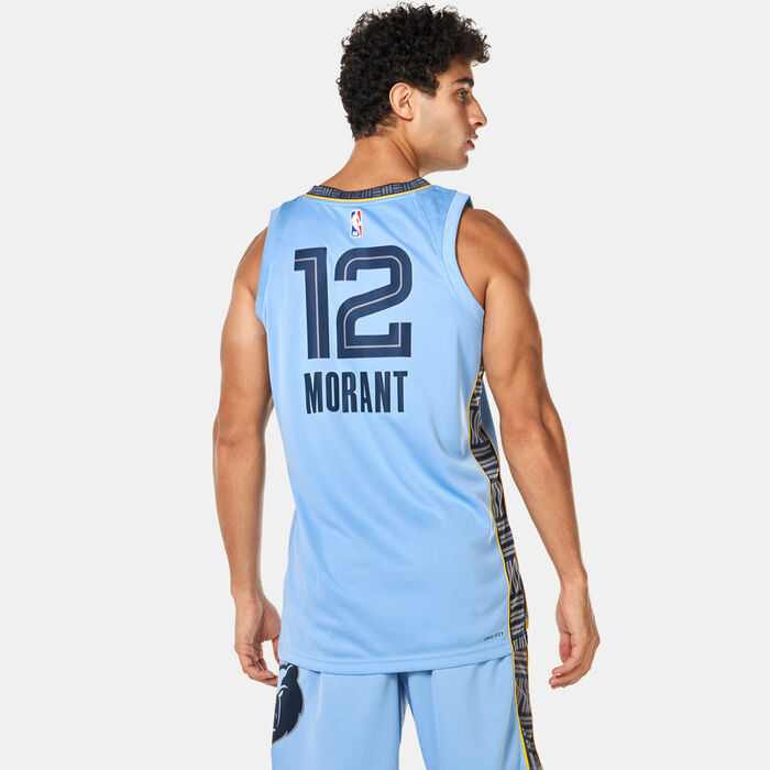 Jordan Men's NBA Ja Morant Memphis Grizzlies Statement Edition Swingman Basketball Jersey Blue Jordan Men's NBA Ja Morant Memphis Grizzlies Statement Edition Swingman Basketball Jersey Blue image number 2