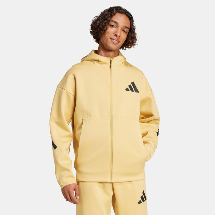 adidas Men's Z.N.E. Full-Zip Hoodie yellow adidas Men's Z.N.E. Full-Zip Hoodie yellow image number 0