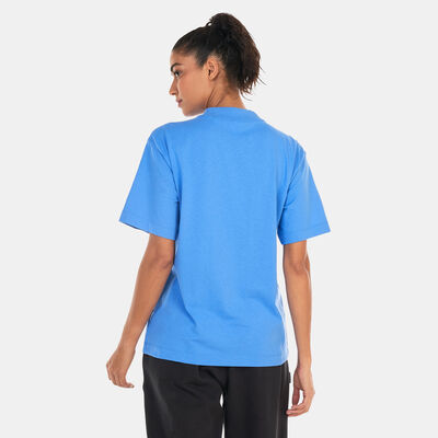 PUMA Women's SUNPŌ Mock Neck T-Shirt Blue