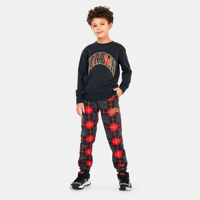 Jordan Kids' Essentials Plaid Sweatshirt Black Jordan Kids' Essentials Plaid Sweatshirt Black image number 2