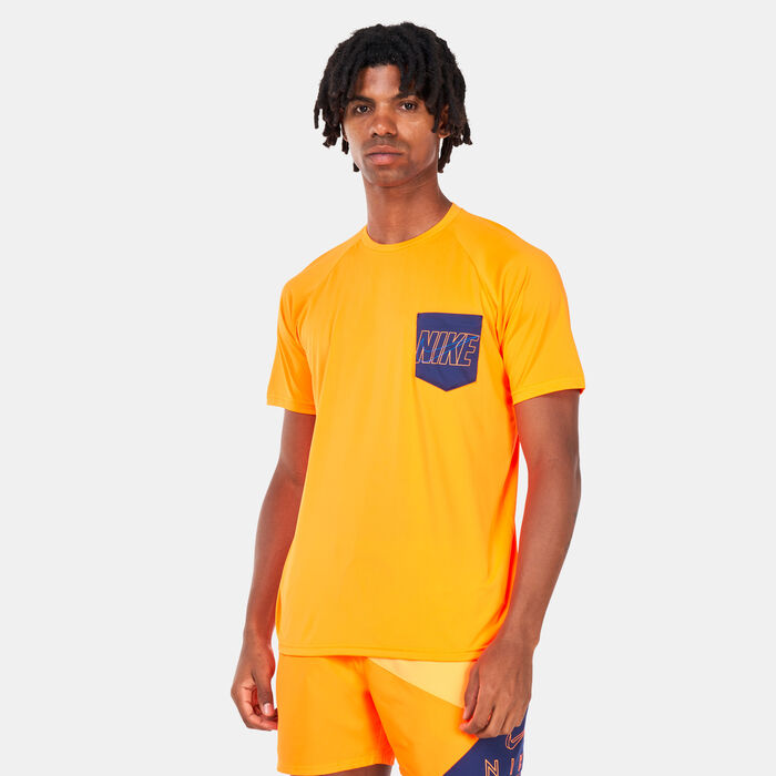 Nike Swim Men's Outline Logo Rashguard Orange Nike Swim Men's Outline Logo Rashguard Orange image number 0