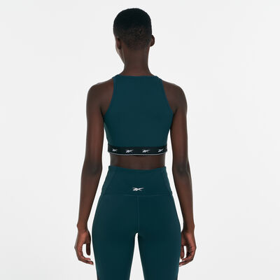 Reebok Women's Beyond The Sweat Crop Top Green Reebok Women's Beyond The Sweat Crop Top Green