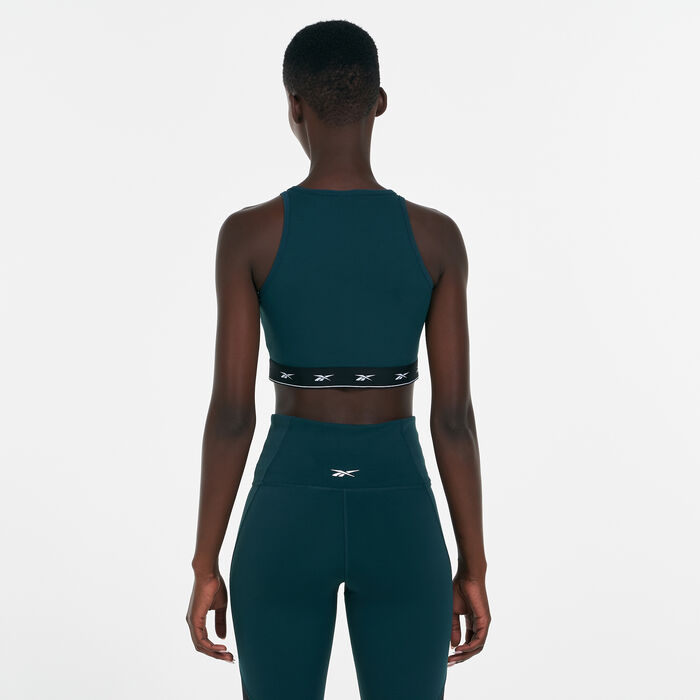 Reebok Women's Beyond The Sweat Crop Top Green Reebok Women's Beyond The Sweat Crop Top Green image number 1
