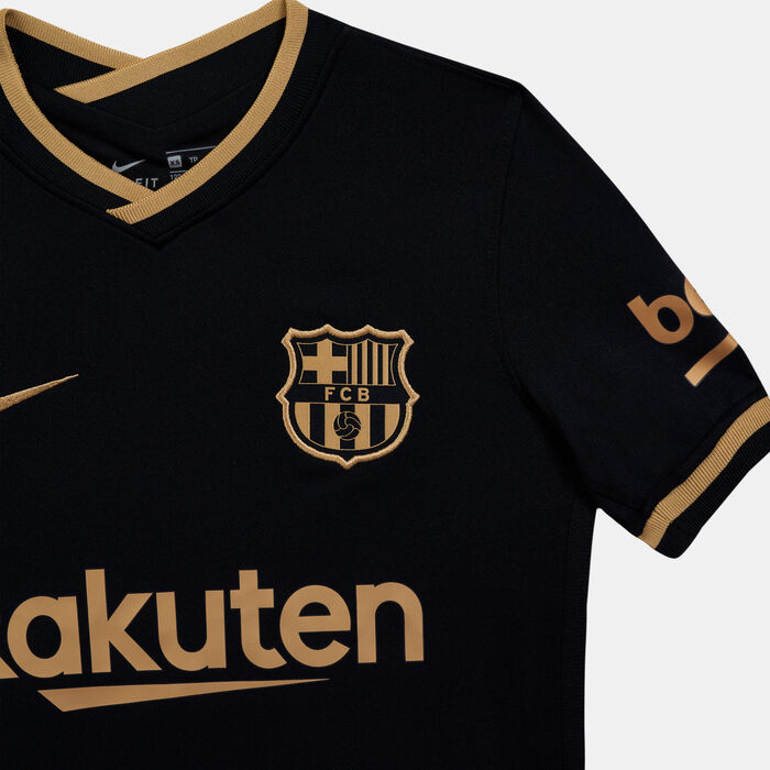 Nike Kids' F.C. Barcelona Stadium Away Jersey - 2020/21 (Older Kids) Black Nike Kids' F.C. Barcelona Stadium Away Jersey - 2020/21 (Older Kids) Black image number 2
