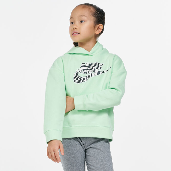 Nike Kids' Electric Zebra Hoodie Green image number 0