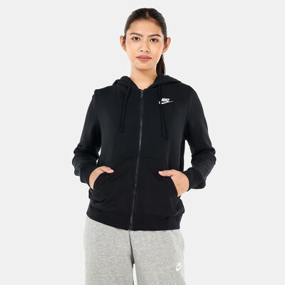Nike Women's Sportswear Club Fleece Full-Zip Hoodie Black