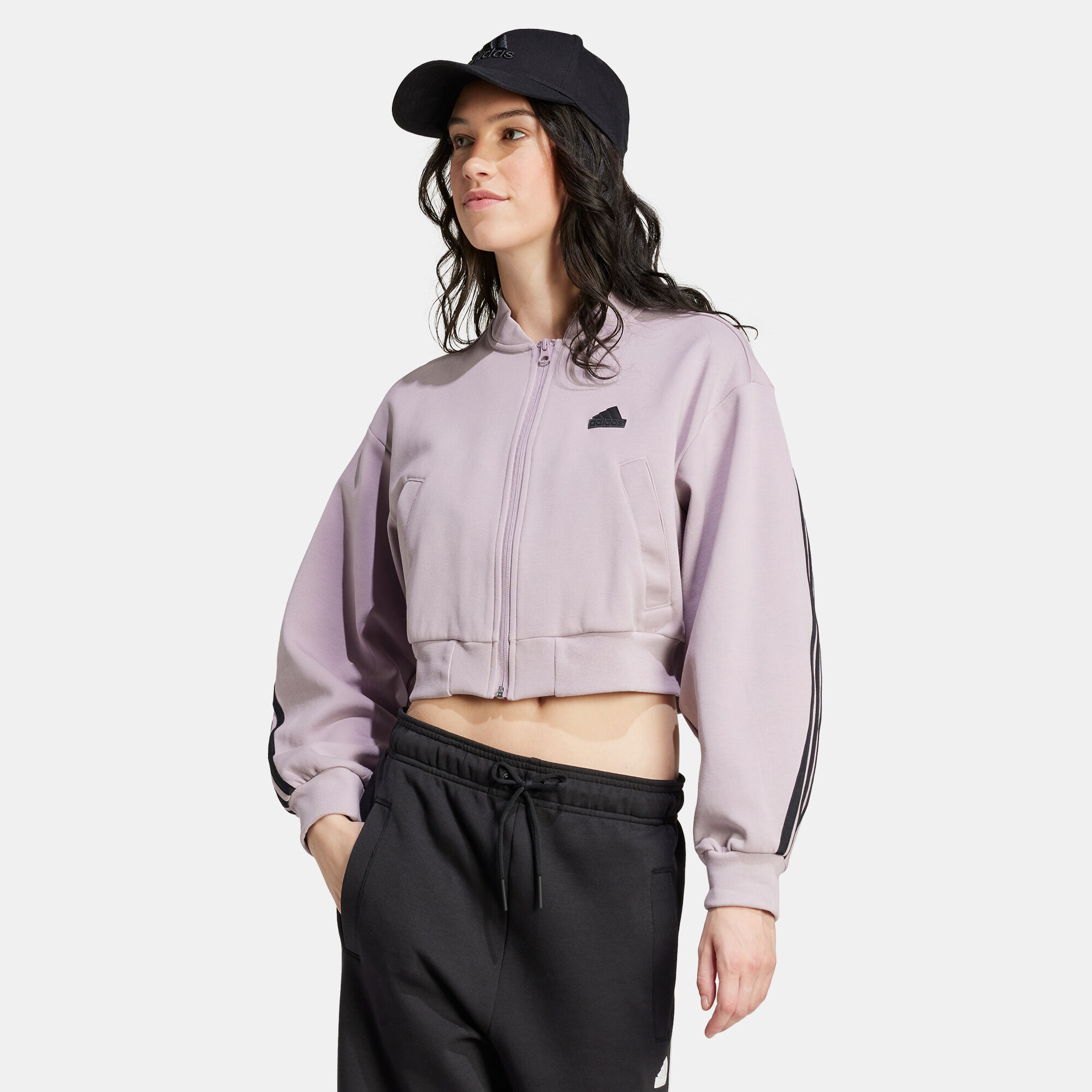 Women s Future Icons 3 Stripes Bomber Jacket Purple adidas in Qatar SSS