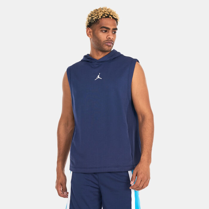 Jordan Men's Dri-FIT Sport Fleece Sleeveless Hoodie Blue image number 0