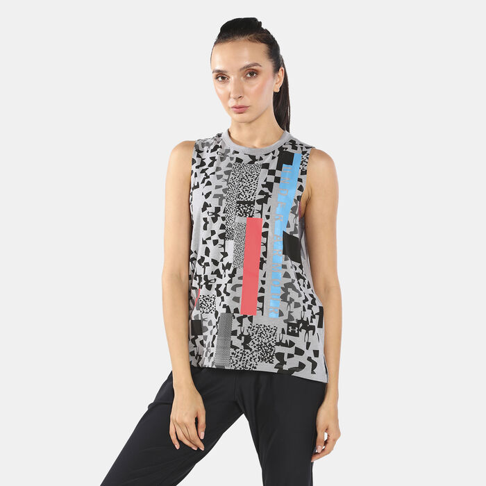 Under Armour Women's UA Chop Block Print Muscle Tank Top Grey Under Armour Women's UA Chop Block Print Muscle Tank Top Grey image number 0