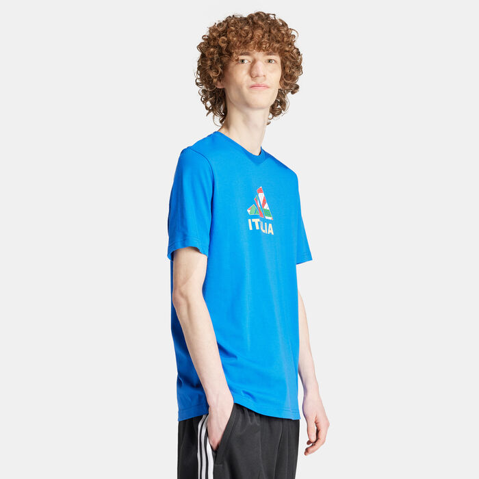 adidas Men's Italy Football Fan Graphic T-Shirt Blue adidas Men's Italy Football Fan Graphic T-Shirt Blue image number 2