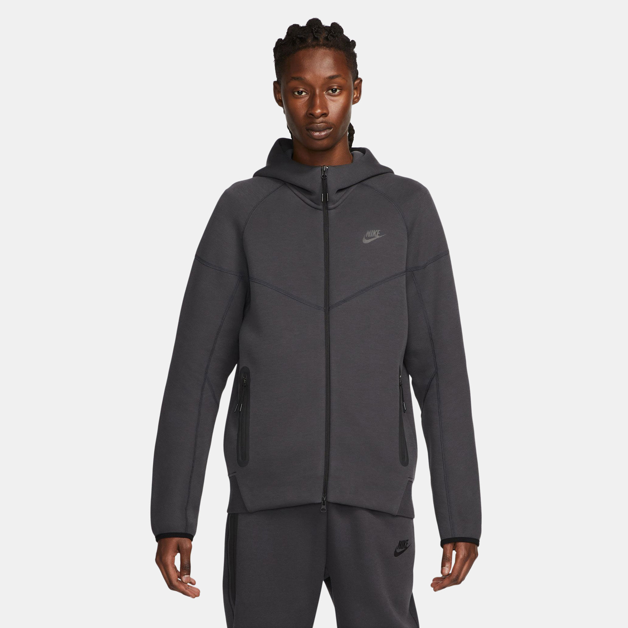 Men s Sportswear Tech Fleece Windrunner Full Zip Hoodie Grey Nike in Qatar SSS