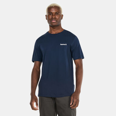 Timberland Men's Small Logo Print Logo T-Shirt Blue
