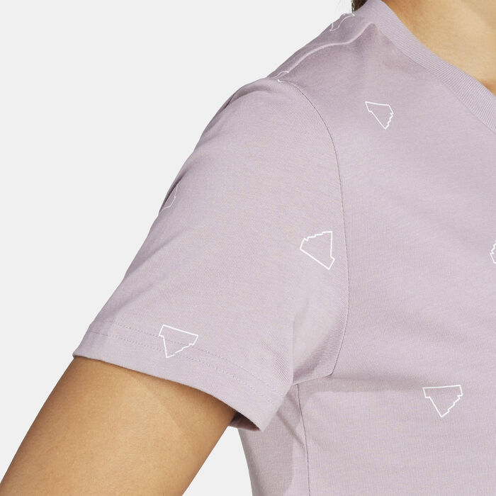 adidas Women's Essentials Monogram T-Shirt Purple adidas Women's Essentials Monogram T-Shirt Purple image number 4