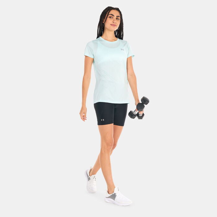 Under Armour Women's UA Tech™ Twist Training T-Shirt Blue Under Armour Women's UA Tech™ Twist Training T-Shirt Blue image number 2
