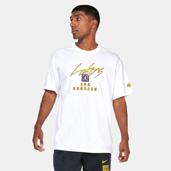 Jordan Men's Los Angeles Lakers Statement Max90 T-Shirt White Jordan Men's Los Angeles Lakers Statement Max90 T-Shirt White image number 0