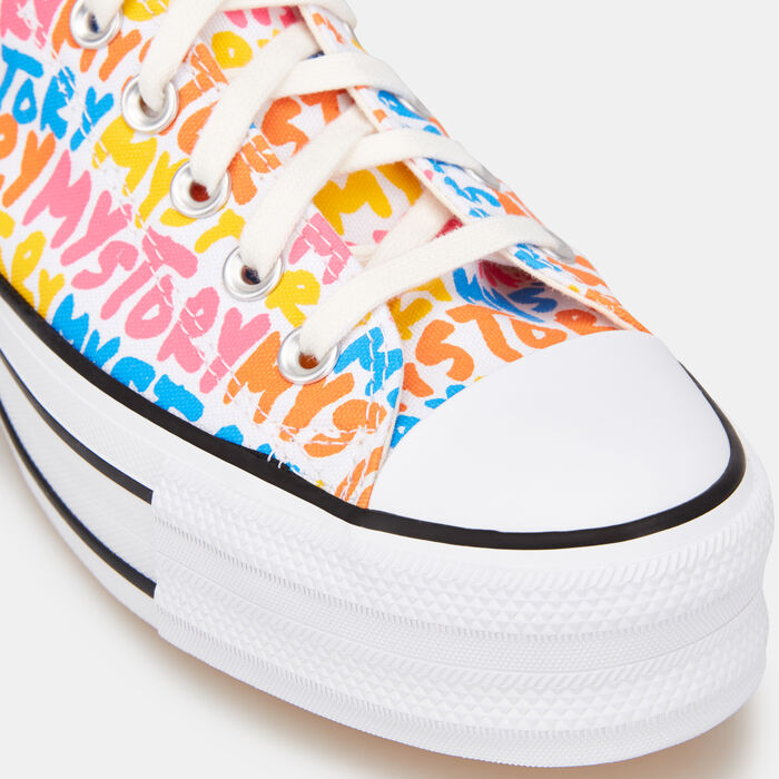 Converse Kids' My Story Platform Chuck Taylor All Star Shoe White Converse Kids' My Story Platform Chuck Taylor All Star Shoe White image number 4