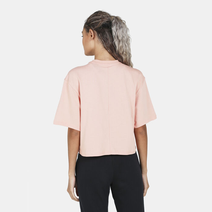 adidas Women's X Zoe Saldana Cropped T-Shirt Beige adidas Women's X Zoe Saldana Cropped T-Shirt Beige image number 1