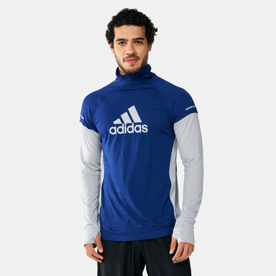 adidas Men's Turtle Graphic Block Long-Sleeve T-Shirt Blue