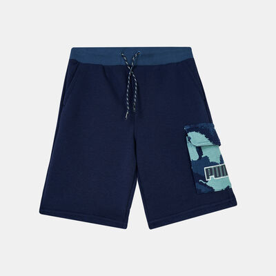 PUMA Kids' Alpha Cargo Sweat Shorts Blue PUMA Kids' Alpha Cargo Sweat Shorts Blue